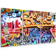 Tableau triptyque deco graffiti style - 90x60 cm