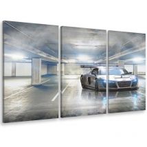 Tableau triptyque deco voiture de course - 90x60 cm