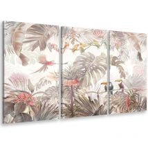 Tableau triptyque jungle jardin d'eden - 90x60 cm