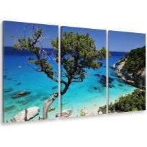 Tableau triptyque paysage goloritz bay, sardaigne italie - 90x60 cm