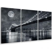 Hxadeco - Tableau triptyque Tableau photo de brooklyn à new york - 90x60 cm