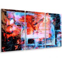 Hxadeco - Tableau tryptique, Tableau abstrait fenêtre sur couleurs, 90x60cm