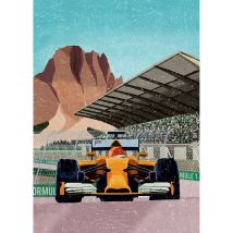 Tableau voiture de course pour chambre garçon | Tableau chambre enfant multicolore | Tableau sur toile voiture pour fille 0,5 x 0,7 m