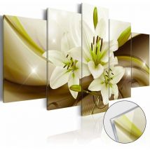 Décoshop26 - Tableaux en verre acrylique décoration murale motif Lily moderne en panneaux 100x50 cm TVA110084