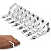 Ahlsen - Tablecloth Clips, 8 Pcs Picnic Table Clips, Table Cloth Holders, Flexible Stainless Steel Table Cloth Cover Clamps for Wedding, Party,