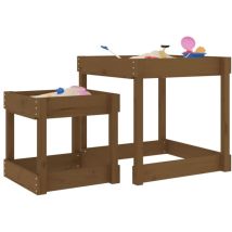Torana - Tables à sable 2 pcs marron miel bois de pin massif