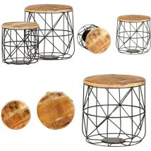 Vidaxl - Tables basses 2 pcs Bois solide de manguier - Table Basse - Meubles De Salon - Table Basse Design - Table Basse Industrielle - Table Basse