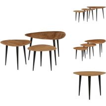 Tables basses 3 pcs Bois d'acacia massif - Table Basse - Tables Basses - Table Basse En Bois - Tables Basses En Bois