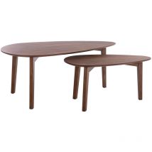Miliboo - Tables basses gigognes scandinaves bois foncé noyer (lot de 2) artik