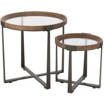 Hellin - Tables basses gigognes de style industriel D60 (set de 2) - iowa