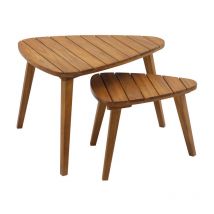 Tables basses gigognes en bois massif (lot de 2) elqui