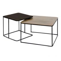 Decoration D ’ Autrefois - Tables Basses Gigognes (Set De 2 Pièces) - Aluminium - Or - Interior's