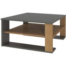 Table Basse Rebecca Mobili Kabak 40x75x75 Panneau de particules Marron Foncé Gris Foncé Moderne