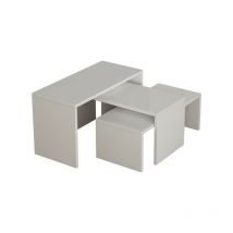 Iperbriko - Tables basses Tris blanches Kanta 65x30xh.39 cm