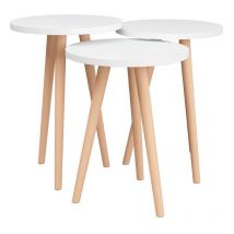 Miroytengo - Tables centrales pour 3 unités blanches et il y a