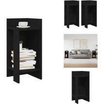 Vidaxl - Tables d'appoint 2 pcs avec étagère noir 25,5x27x60 cm - Table D'appoint - Tables D'appoint - Table D'extrémité - Table D'accent