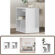 Vidaxl - Tables d'appoint 2 pcs blanc 50x30x50 cm bois d'ingénierie - Table Basse - Meuble D'appoint - Table D'appoint Blanche - Table En Bois