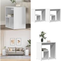 Vidaxl - Tables d'appoint 2 pcs blanc 50x30x50 cm bois d'ingénierie - Table Basse - Meuble D'appoint - Table D'appoint Blanche - Table En Bois