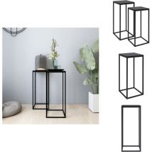 Tables d'appoint 2 pcs Noir Acier - Table Basse - Meuble Salon - Table D'appoint - Table Noire - Table Acier