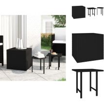 Tables d'appoint de jardin 3 pcs noir résine tressée - Table D'appoint De Jardin - Tables D'appoint De Jardin - Table D'extérieur - Meuble D'extérieur