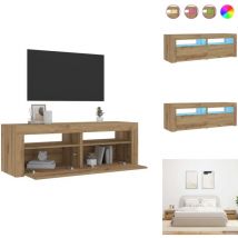 Tables de chevet 2 pcs avec led chêne artisanal 60x35x40 cm - Table De Chevet - Tables De Chevet - Armoire Latérale - Meuble De Chambre à Coucher