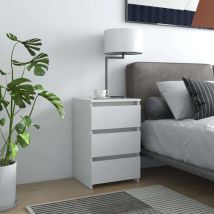 Lot De 2 Tables De Chevet Tables De Nuit Blanc 40x35x62,5 Cm Aggloméré Vgt30864