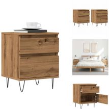 Tables de chevet 2 pcs chêne artisanal 40x35x50 cm - Table De Chevet - Tables De Chevet - Meuble De Chevet - Armoire De Chevet