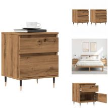 Vidaxl - Tables de chevet 2 pcs chêne artisanal 40x35x50 cm - Table De Chevet - Tables De Chevet - Meuble De Chevet - Armoire De Chevet