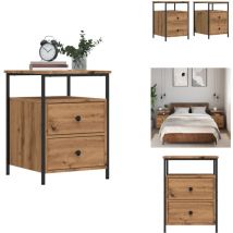 Vidaxl - Tables de chevet 2 pcs chêne artisanal bois d'ingénierie - Table De Chevet - Tables De Chevet - Meuble De Chevet - Armoire De Chevet