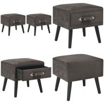 Vidaxl - Tables de chevet 2 pcs Gris 40x35x40 cm Velours - Table De Chevet - Meubles De Chambre - Table Nuit - Mobilier Moderne - Meuble En Velours