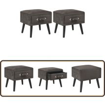 Vidaxl - Tables de chevet 2 pcs Gris 40x35x40 cm Velours - Table De Chevet - Meubles De Chambre - Table Nuit - Mobilier Moderne - Meuble En Velours