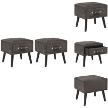 Vidaxl - Tables de chevet 2 pcs Gris 40x35x40 cm Velours - Table De Chevet - Meubles De Chambre - Table Nuit - Mobilier Moderne - Meuble En Velours