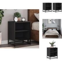 Vidaxl - Tables de chevet 2 pcs noir 40x31x50 cm bois d'ingénierie métal - Table De Chevet - Tables De Chevet - Table D'appoint - Table De Nuit