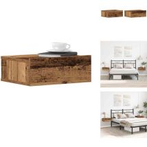 Vidaxl - Tables de chevet flottantes 2 pcs vieux bois bois d'ingénierie - Table De Chevet Flottante - Tables De Chevet Flottantes - Table De Nuit
