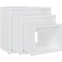 True Deal - inlife Tables gigognes 3 pcs Blanc Aggloméré