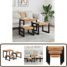 Vidaxl - Tables gigognes 3 pcs Bois solide - Table Basse - Table D'appoint - Meubles Vintage - Tables Gigognes - Set De Tables