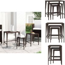 Tables gigognes de jardin 3 pcs marron résine tressée - Table Gigogne De Jardin - Tables Gigognes De Jardin - Table D'extérieur - Meuble D'extérieur