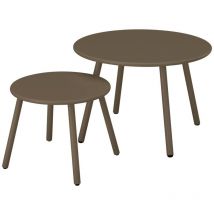 Tables gigognes de jardin en métal - Taupe - MIRMANDE de MYLIA