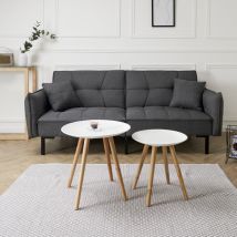 Tables gigognes rondes Relief (Lot de 2) Blanc