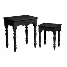 Decoration D ’ Autrefois - Tables Gigognes (Set De 2) - Bois-MDF - Noir - Interior's
