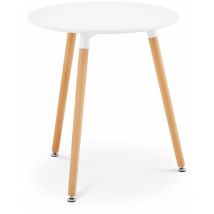 Tables salle à manger cuisine plateau rond diamètre 60 cm coloris blanc