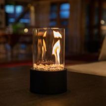 Ikodm - Tabletop Ethanol Fireplace, 16.5 x 16.5 x 27.5 cm, Black