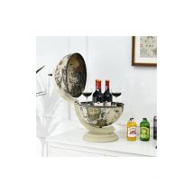 Gymax - Tabletop Globe Bar Cabinet Storage w/Nautical Chart Wood Wine Stand