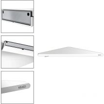 Keuco - Tablette d'angle pour douche à coller ou à percer Rose, made in Germany, blanc mat, kit de collage inclus, étagère d'angle, fixation murale