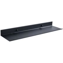 Dpzo – Étagère de salle de bain flottante en aluminium noir – 30 cm x 12 cm x 4 cm – Longueur, Matières, Largeur