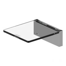 Tablette sur support - Décor : Transparent / Chrome - Largeur : 100 mm - Matériau : Acrylique / Nylon / abs - Profondeur : 113 mm AKW