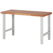 Promat - tabli série bk 650 l.1500xP700xH790-1140 mm hêtre massif gris clair, ral 7035