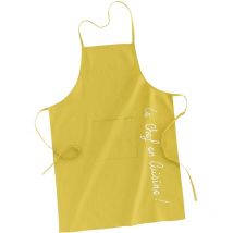 Tablier avec poche brode Cuistot jaune