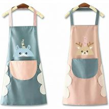 Tablier Cuisine Imperméable,2 pcs Tablier de Cuisine pour Homme et Femme,Tablier de Cuisine Etanche, Reglable Tablier avec Poche, Ajustable Tablier
