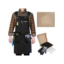 Tablier d'Atelier de Menuiserie avec 10 Poches à Outils - Tablier de Soudure Robuste en Toile Résistante